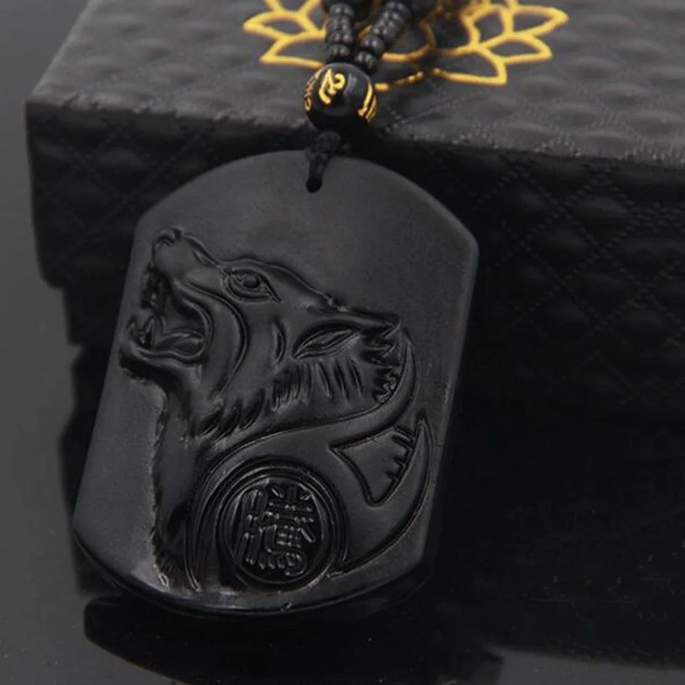 Black Obsidian Wolf Necklace Carving Wolf Head Amulet Pendant Blessing Lucky Pendants Jewelry for man female jewelry
Black Obsidian Wolf Necklace Carving Wolf Head Amulet Pendant Blessing Lucky Pendants Jewelry for man female jewelry