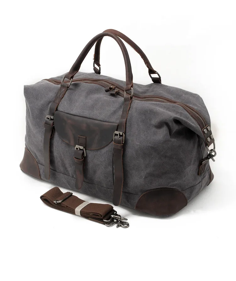 Womens Canvas Duffle Bags Grey Brown Black