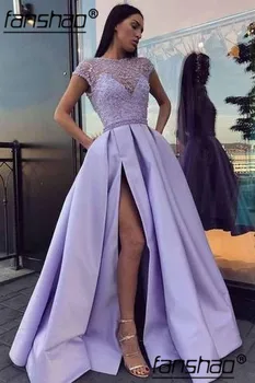 Lilac Muslim Evening Dresses Beads Slit Evening Dress Dubai Saudi Arabic Evening Gown Prom Dress
Lilac Muslim Evening Dresses Beads Slit Evening Dress Dubai Saudi Arabic Evening Gown Prom Dress