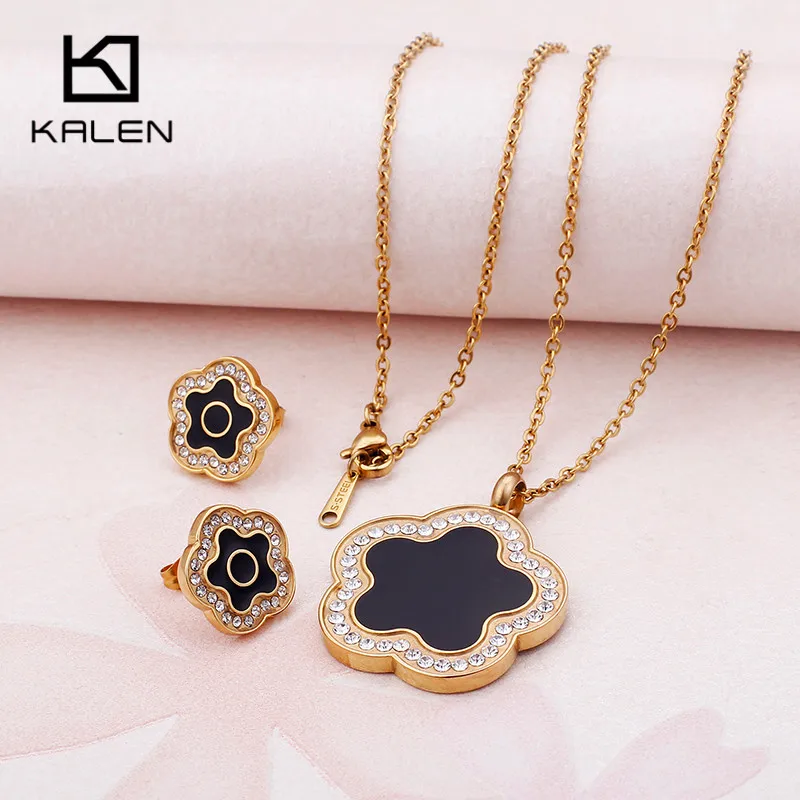 KALEN Stainless Steel Peru Lima Gold Flower Jewelry Set For Women Bohemia Resin & Zircon Flower Pendant Necklace Earrings Set
KALEN Stainless Steel Peru Lima Gold Flower Jewelry Set For Women Bohemia Resin & Zircon Flower Pendant Necklace Earrings Set