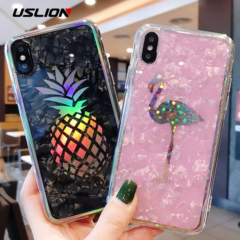 USLION Glitter Laser Case For iPhone 7 8 Plus Flamingo Pineapple Phone Cases For iPhone X 7 6 6S Plus Hard PC Back Cover Coque
USLION Glitter Laser Case For iPhone 7 8 Plus Flamingo Pineapple Phone Cases For iPhone X 7 6 6S Plus Hard PC Back Cover Coque