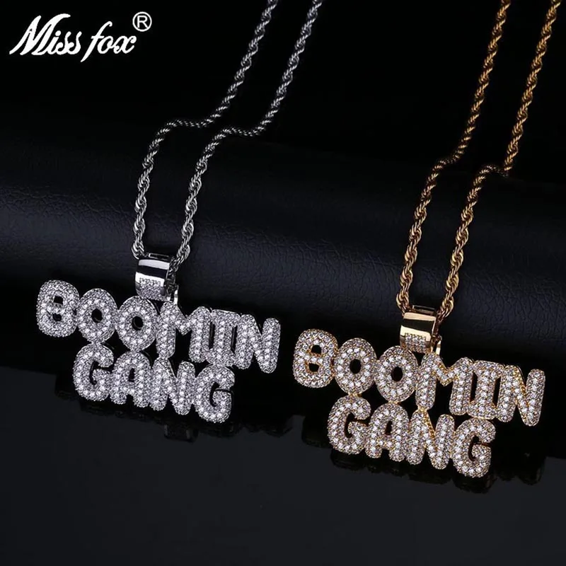 MISSFOX Hip Hop Boomin Gang Name Big Letter Gold Necklace Long Cubic Zirconia Wholesale Lots Bulk Luxury Brand Statement Jewelry
MISSFOX Hip Hop Boomin Gang Name Big Letter Gold Necklace Long Cubic Zirconia Wholesale Lots Bulk Luxury Brand Statement Jewelry