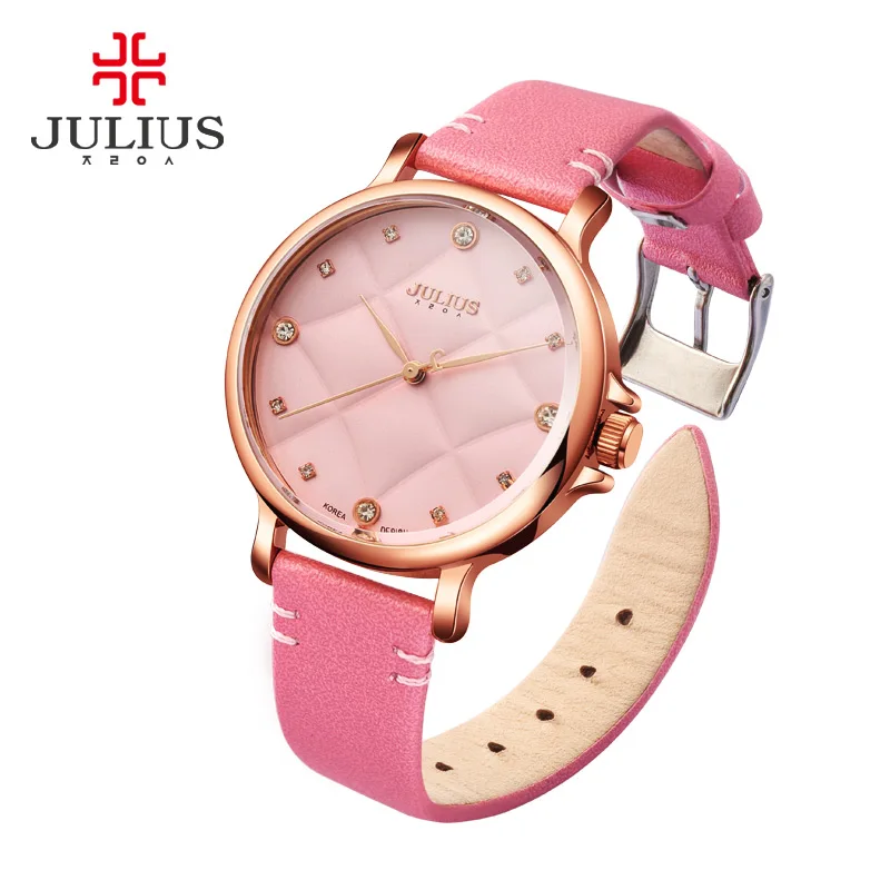 Women's Watches Waterproof with Bracelet JULIUS Horloges Women Quartz Wristwatches Fashion Casual Leather Pink Rhinestone Box
Women's Watches Waterproof with Bracelet JULIUS Horloges Women Quartz Wristwatches Fashion Casual Leather Pink Rhinestone Box