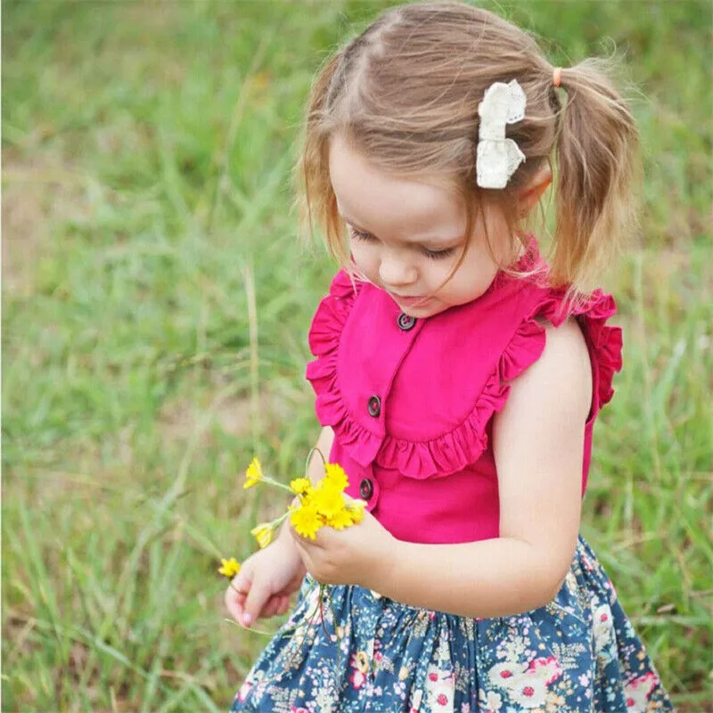 2-5T Ruffles Kid Girls T-Shirts Tops Solid Kids Baby Girl Sleeveless Summer Button Tops T-shirt Baby Clothes Yellow Rose White
2-5T Ruffles Kid Girls T-Shirts Tops Solid Kids Baby Girl Sleeveless Summer Button Tops T-shirt Baby Clothes Yellow Rose White