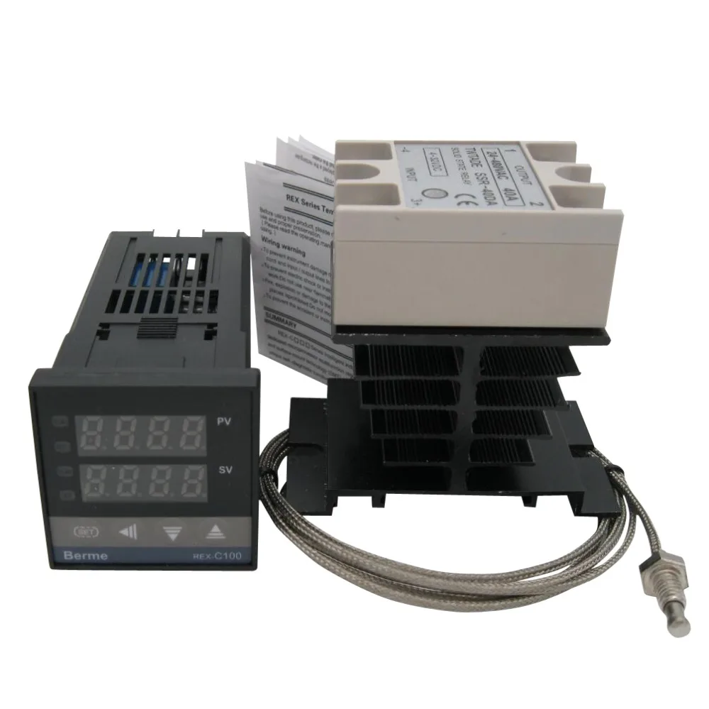 High Quality Digital PID temperature Controller Thermostat 100-240V AC with SSR-40DA solid state Relay+heat sink +K Thermocouple
High Quality Digital PID temperature Controller Thermostat 100-240V AC with SSR-40DA solid state Relay+heat sink +K Thermocouple