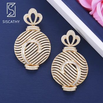 SISCATHY Unique Lantern Shape Big Earrings Wedding Engagement 3 Tones Mixed Full Cubic Zirconia Pierced Dangle Women Earrings
SISCATHY Unique Lantern Shape Big Earrings Wedding Engagement 3 Tones Mixed Full Cubic Zirconia Pierced Dangle Women Earrings