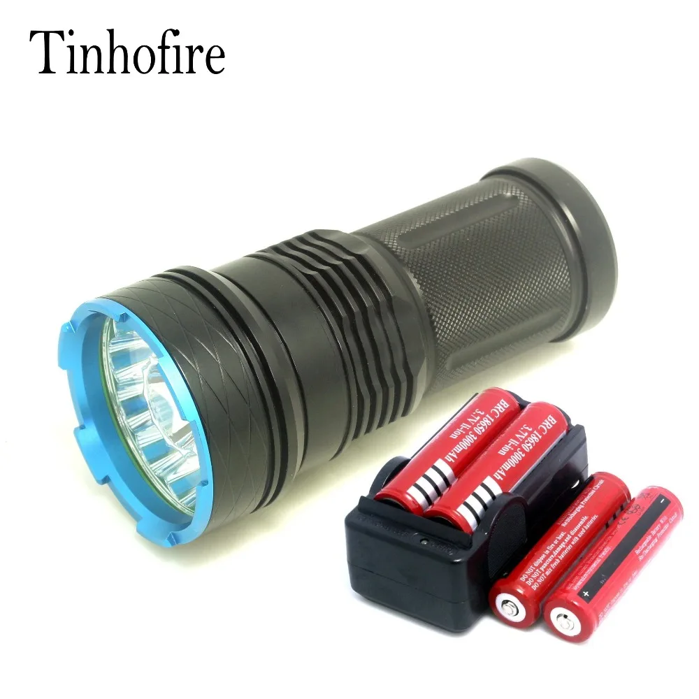 

Tinhofire 20000 lumens King 12T6 LED flashlamp 12 x CREE XM-L T6 LED Flashlight Torch Camping Hunting Lamp with battery charger
