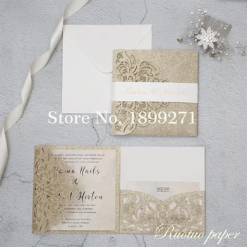 50pcs Chamgapne gold gilliter wedding invitation card Withe envelope/ribbon Invitation Wholesale Elegant Invitation Cards Diecut
50pcs Chamgapne gold gilliter wedding invitation card Withe envelope/ribbon Invitation Wholesale Elegant Invitation Cards Diecut
