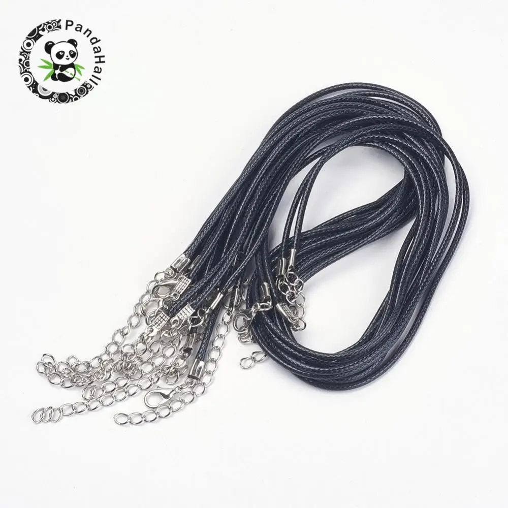 imitation leather cord, black, Metal color iron clasp and adjustable chain, about 2mm thick, 17" long
imitation leather cord, black, Metal color iron clasp and adjustable chain, about 2mm thick, 17" long