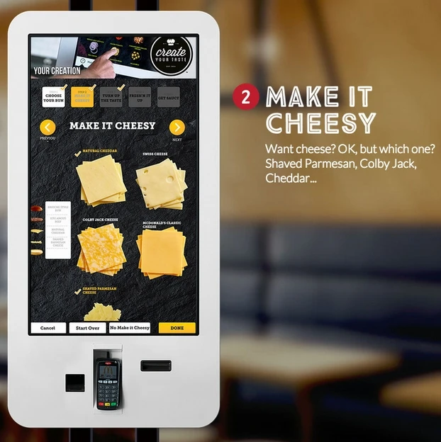 Restaurant buffet Chicken wings burger tft lcd touch screen wifi self service food ordering terminal Kiosk
Restaurant buffet Chicken wings burger tft lcd touch screen wifi self service food ordering terminal Kiosk