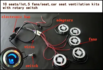 10 seats/lot,5 fans/seat,car seat ventilating kits with high quality nickel plated fans and round rotary switch
10 seats/lot,5 fans/seat,car seat ventilating kits with high quality nickel plated fans and round rotary switch