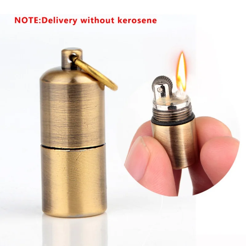 New Mini Compact Kerosene Lighter Capsule Kerosene Inflated Key Chain Lighter Grinding Wheel Lighter Outdoor Tools
New Mini Compact Kerosene Lighter Capsule Kerosene Inflated Key Chain Lighter Grinding Wheel Lighter Outdoor Tools