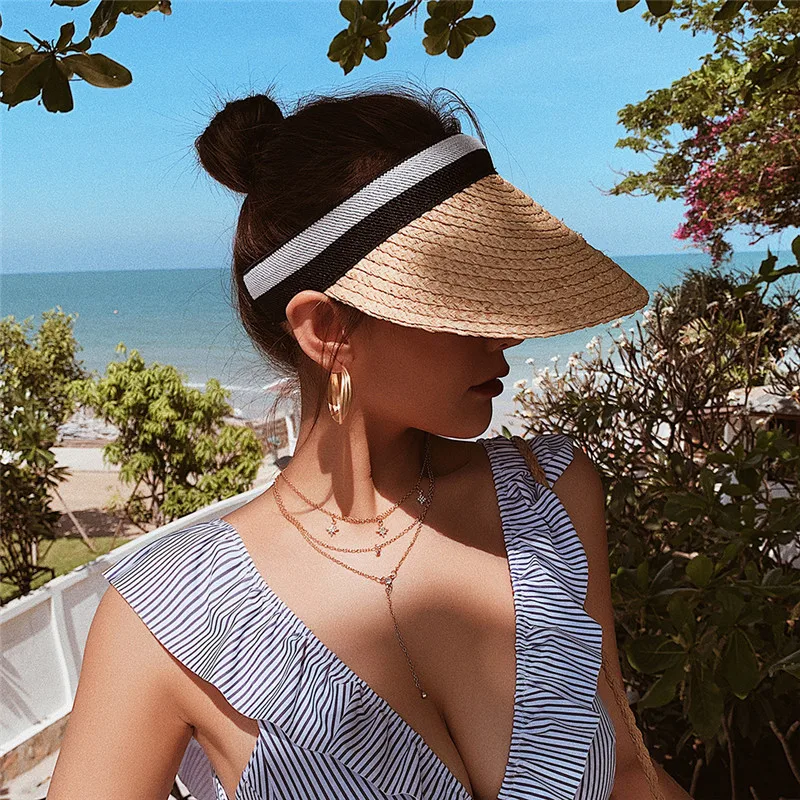 Solid color hand-made Lafite straw hat ladies straw shading beach ladies visor UV protection summer fashion simple high-end cap
Solid color hand-made Lafite straw hat ladies straw shading beach ladies visor UV protection summer fashion simple high-end cap