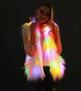 2018 Autumn Winter New White Color LED Lights Hooded Faux Fur Vest Coat Jacket Halloween Christmas Party Stage vests
2018 Autumn Winter New White Color LED Lights Hooded Faux Fur Vest Coat Jacket Halloween Christmas Party Stage vests