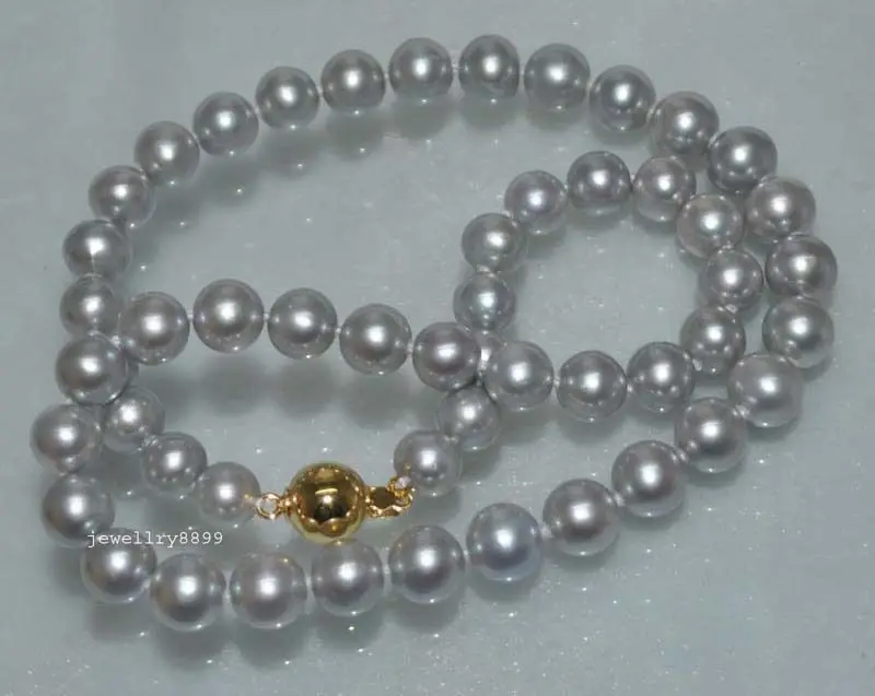 Free Shipping >>Outstanding luster 8-9mm gray round freshwater Pearl Necklace J8665
Free Shipping >>Outstanding luster 8-9mm gray round freshwater Pearl Necklace J8665