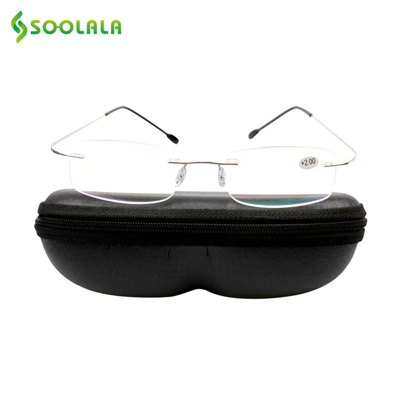 SOOLALA Women Men Titanium Stainless Steel Rimless Reading Glasses High End Lightweight Readers Glasses with Case +1.0 to 3.5
SOOLALA Women Men Titanium Stainless Steel Rimless Reading Glasses High End Lightweight Readers Glasses with Case +1.0 to 3.5
