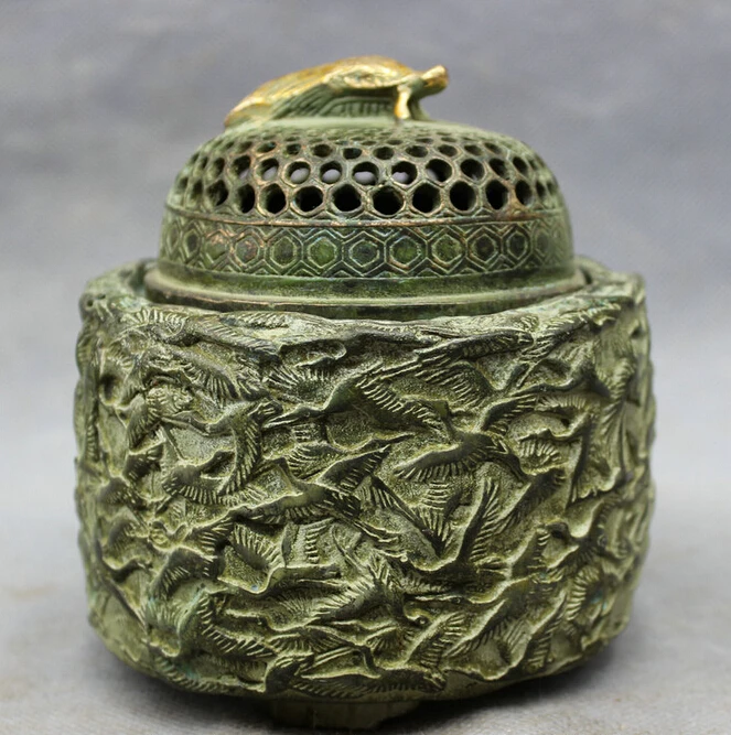 S4682 Chinese Bronze Gilt 100 Fly Crane Dragon Turtle Statue Incense Burner Censer D0317
S4682 Chinese Bronze Gilt 100 Fly Crane Dragon Turtle Statue Incense Burner Censer D0317