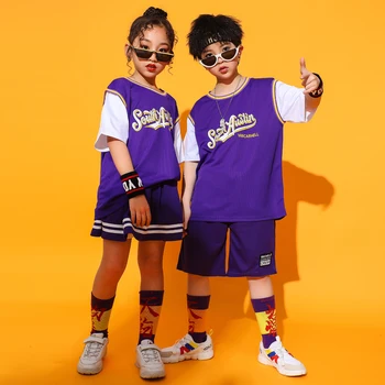 Loose Dance Costume Boys Girls Jazz Stage Wear Hiphop Rave Outfit Kids Purple Street Dance Perform Clothing Sport Clothes DC2191
Loose Dance Costume Boys Girls Jazz Stage Wear Hiphop Rave Outfit Kids Purple Street Dance Perform Clothing Sport Clothes DC2191