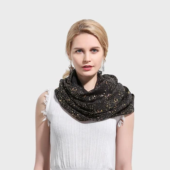 Winfox 2019 Fashion Black Grey Shiny Foil Gold Scarf Glitter Women Neck Round Snood Scarves Women Muslim Hijab
Winfox 2019 Fashion Black Grey Shiny Foil Gold Scarf Glitter Women Neck Round Snood Scarves Women Muslim Hijab