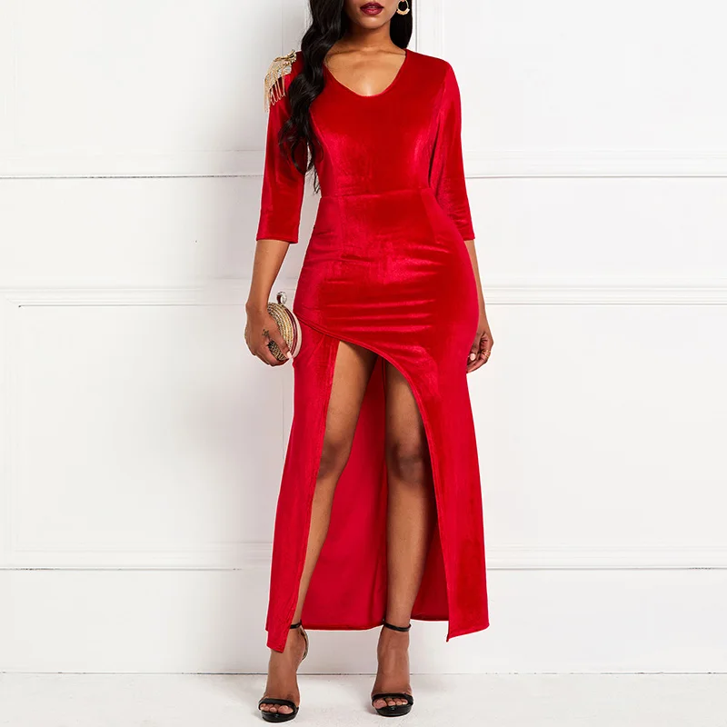 Velvet Maxi Dress Elegant Evening Women Luxury Fashion Robe Vintage Sexy Split Floor Length Party Bodycon Long Dresses Female
Velvet Maxi Dress Elegant Evening Women Luxury Fashion Robe Vintage Sexy Split Floor Length Party Bodycon Long Dresses Female