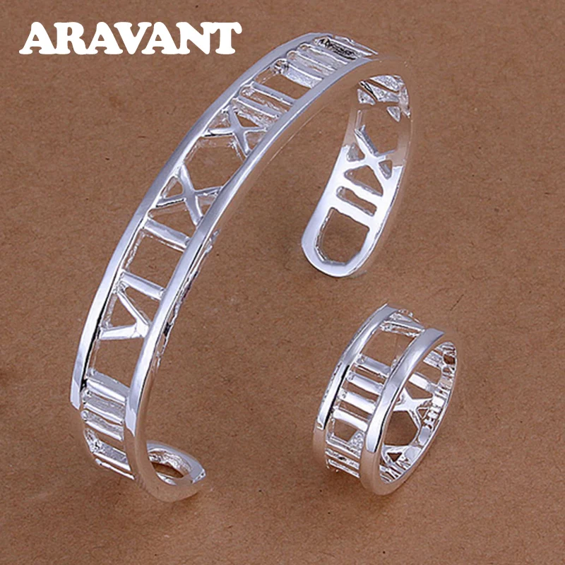 Lucky Roman Jewelry Set 925 Silver Jewelry Open Bracelets Ring Set For Women Party Jewelry Gifts
Lucky Roman Jewelry Set 925 Silver Jewelry Open Bracelets Ring Set For Women Party Jewelry Gifts
