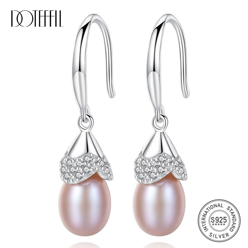 DOTEFFIL Drop Earrings 925 Sterling Silver Natural Freshwater Pearl Ear Hook Earrings Pearl Jewelry Women Wedding/Party Gift
DOTEFFIL Drop Earrings 925 Sterling Silver Natural Freshwater Pearl Ear Hook Earrings Pearl Jewelry Women Wedding/Party Gift