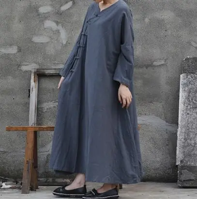 Free shipping autumn and winter new large size women's super-loose solid color linen cotton long-sleeved dress S395
Free shipping autumn and winter new large size women's super-loose solid color linen cotton long-sleeved dress S395
