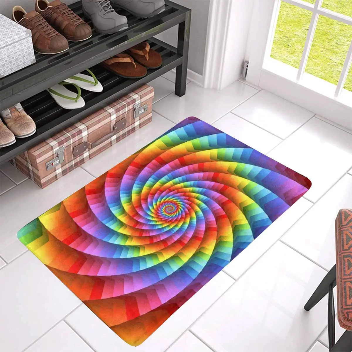 Psychedelic Pastel Rainbow Spiral Indoor Doormat Large Non Slip Front Entrance Door Mat Rug
Psychedelic Pastel Rainbow Spiral Indoor Doormat Large Non Slip Front Entrance Door Mat Rug