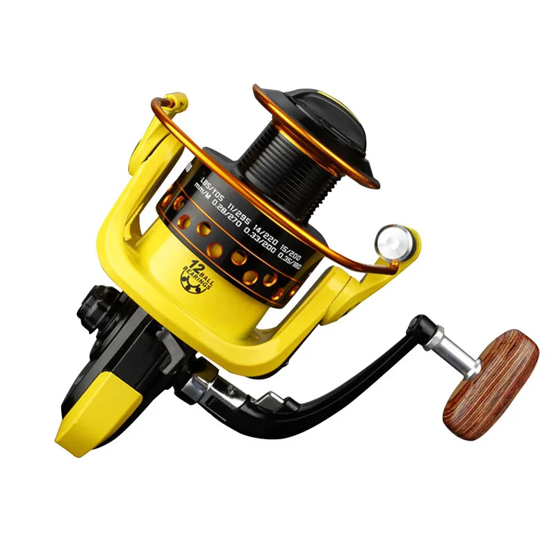 Yellow and Black Metal Fishing Reel Spinning Reel Metal Spool 1000 - 7000 12BB NO Gap Ratio 5.2:1 Fishing Tackle
Yellow and Black Metal Fishing Reel Spinning Reel Metal Spool 1000 - 7000 12BB NO Gap Ratio 5.2:1 Fishing Tackle