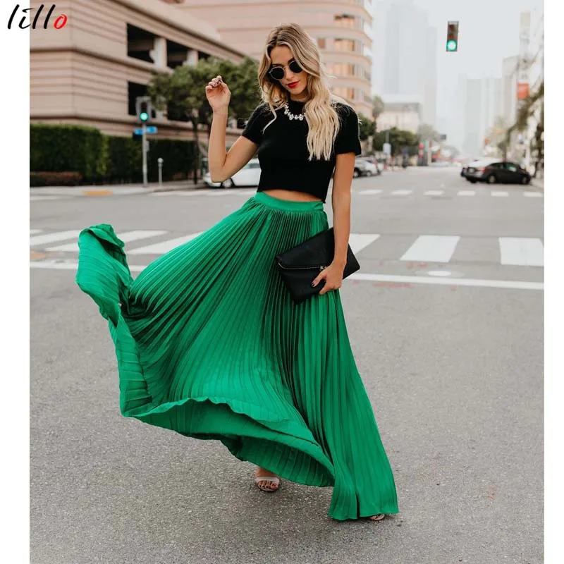 Free shipping high waist pleated half-length skirt 2019 new large size women's large swing skirt fashion wild beach skirt summer
Free shipping high waist pleated half-length skirt 2019 new large size women's large swing skirt fashion wild beach skirt summer