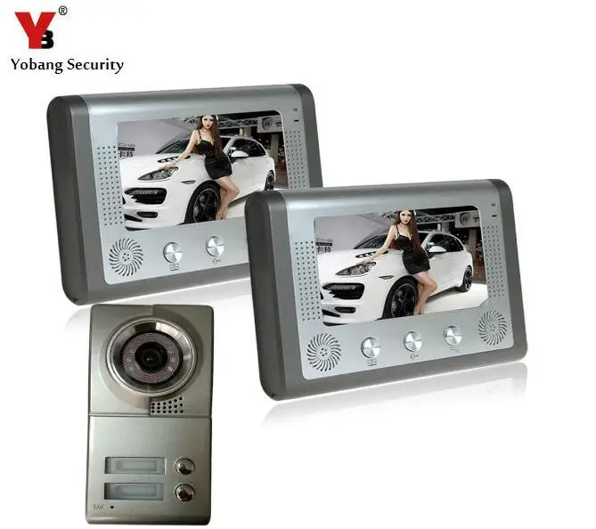YobangSecurity 7 Inch Video Door Phone Doorbell Video Entry System Intercom Kit 1-camera 2-monitor Night Vision For 2 Apartment
YobangSecurity 7 Inch Video Door Phone Doorbell Video Entry System Intercom Kit 1-camera 2-monitor Night Vision For 2 Apartment