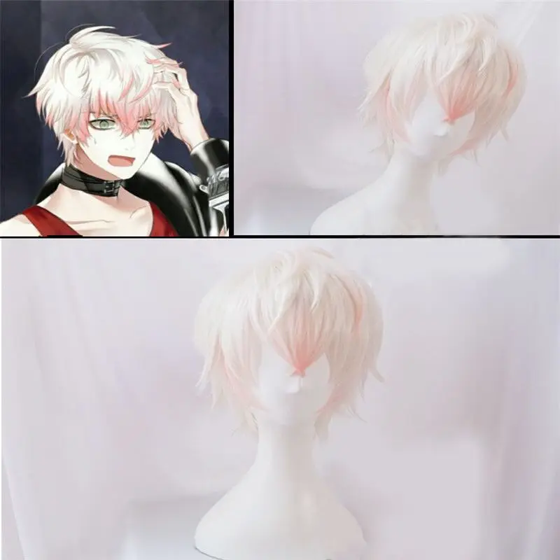 Mystic Messenger Cosplay Wigs Saeran Ray Wig Short White Mix Pink Heat Resistant Synthetic Hair Cosplay Wig + Wig Cap
Mystic Messenger Cosplay Wigs Saeran Ray Wig Short White Mix Pink Heat Resistant Synthetic Hair Cosplay Wig + Wig Cap