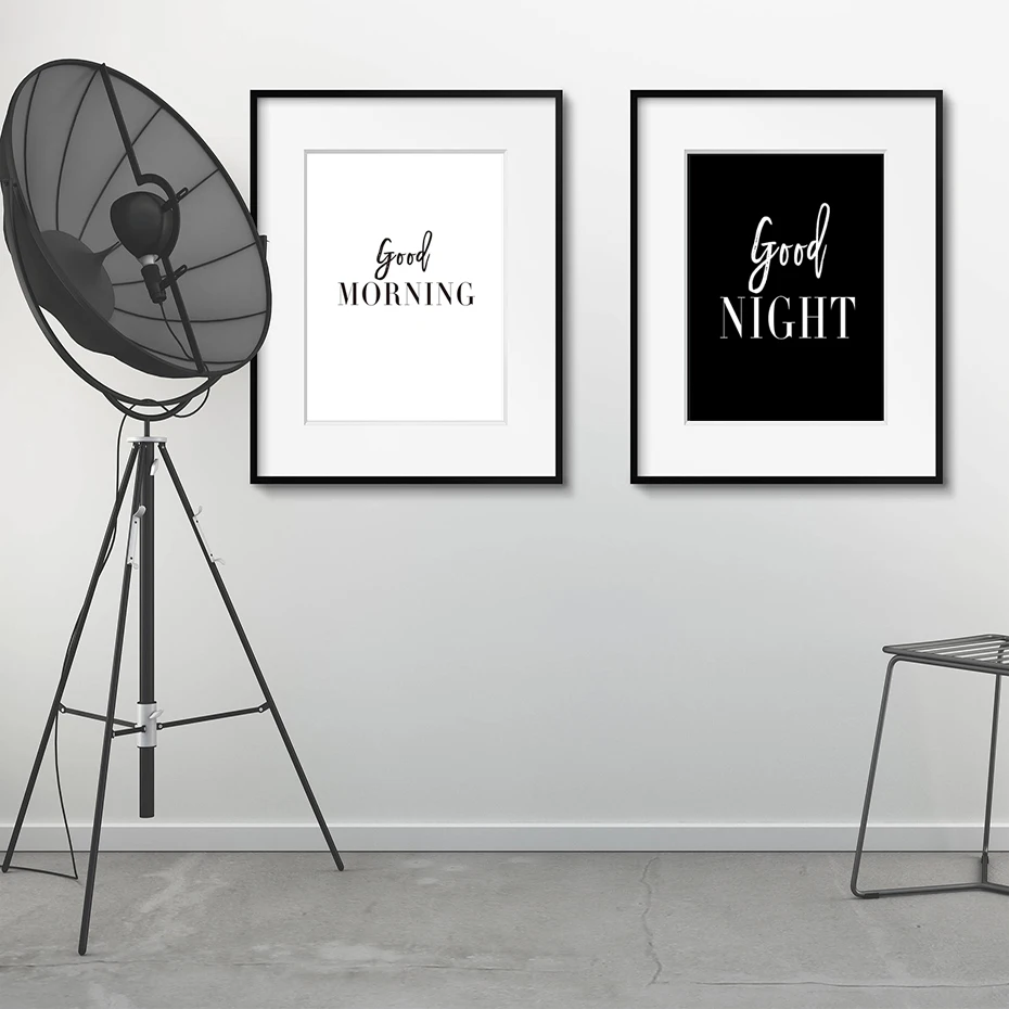 SURELIFE Good Morning Good Night Bedroom Wall Art Prints Canvas Paintings Black White Pictures Poster Gift Kids Room Decorative
SURELIFE Good Morning Good Night Bedroom Wall Art Prints Canvas Paintings Black White Pictures Poster Gift Kids Room Decorative