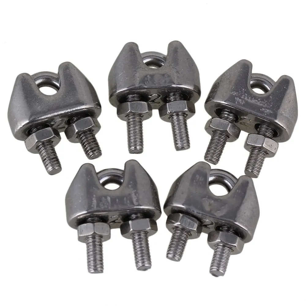 Silver U Shape 304 Stainless Steel Cable Wire Rope Clip Clamp M2 for 2mm Thickness Steel Rope Pack of 5
Silver U Shape 304 Stainless Steel Cable Wire Rope Clip Clamp M2 for 2mm Thickness Steel Rope Pack of 5