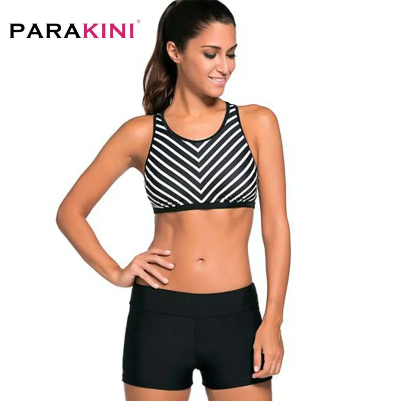 Black Stripe Patten Sport Bra Swim Trunk 2pcs Swimsuit 2018 Women Beachwear Tankinis bikini 2018 maillot vest sport bikini
Black Stripe Patten Sport Bra Swim Trunk 2pcs Swimsuit 2018 Women Beachwear Tankinis bikini 2018 maillot vest sport bikini