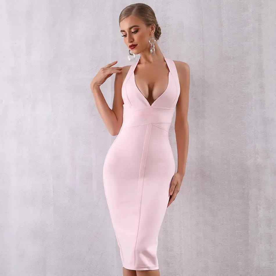 Newest Celebrity Party Bodycon Bandage Dress Women Halter Sleeveless V-Neck Sexy Night Out Club Backless Dress Women Vestidos
Newest Celebrity Party Bodycon Bandage Dress Women Halter Sleeveless V-Neck Sexy Night Out Club Backless Dress Women Vestidos