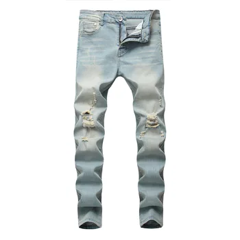 Men Jeans Stretch Skinny Hole Pleated Washed Casual Solid Men Denim Jeans Distressed Vintage Slim Straight Men Denim Pants
Men Jeans Stretch Skinny Hole Pleated Washed Casual Solid Men Denim Jeans Distressed Vintage Slim Straight Men Denim Pants