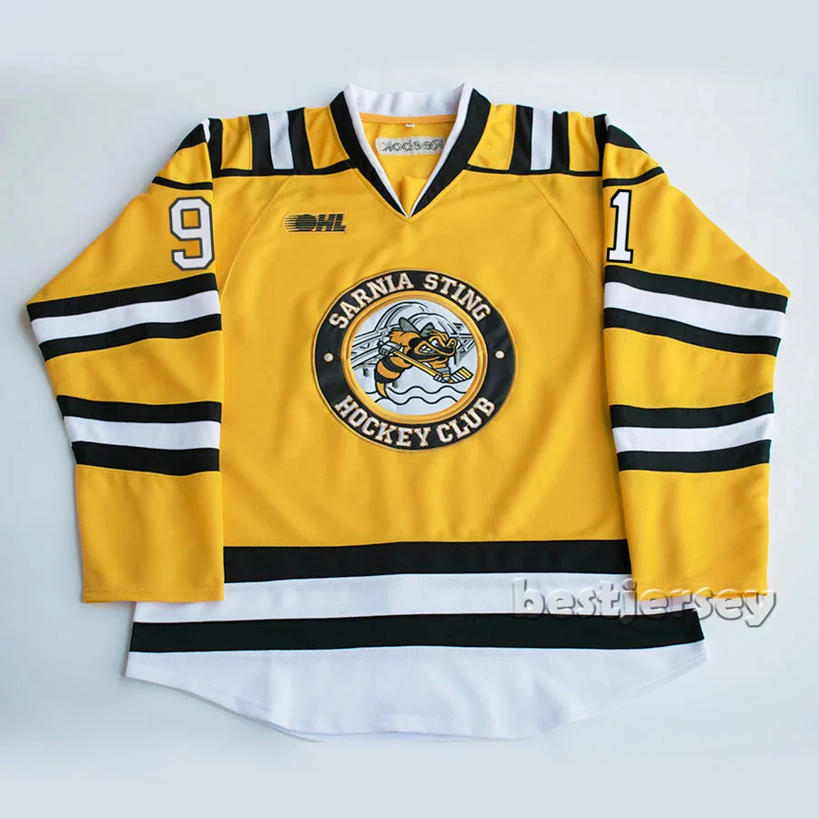Kowell sarnia sting 91 stamkos Stitched Hockey Jersey
