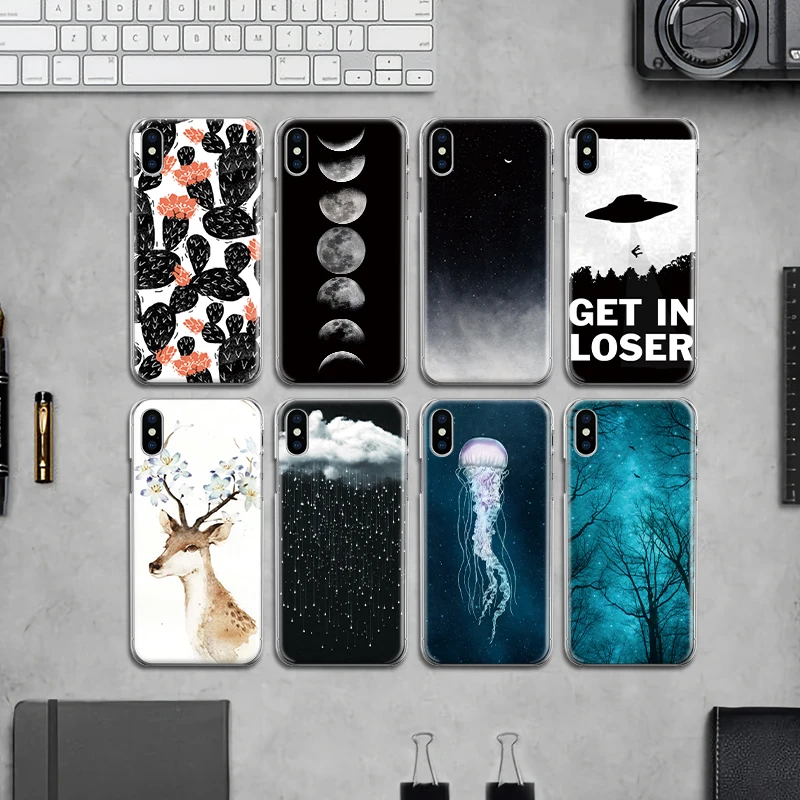For Iphone 4 4S 5 5S SE 6 6S 7 8 Plus X Back Cover Lunar Moon Astronauts Jellyfish Deer Flying Saucer Pattern Fundas Hard Case
For Iphone 4 4S 5 5S SE 6 6S 7 8 Plus X Back Cover Lunar Moon Astronauts Jellyfish Deer Flying Saucer Pattern Fundas Hard Case