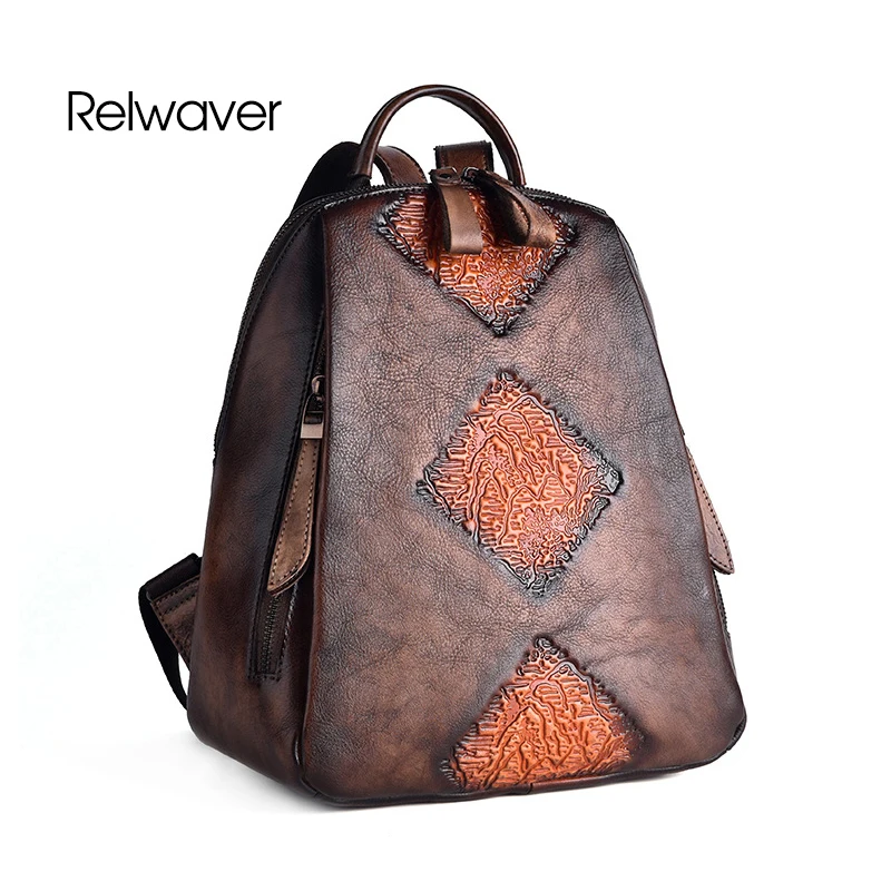 Relwaver leather backpack natural cowhide Chinese style coffee black green landscape print genuine cow leather big men women bag
Relwaver leather backpack natural cowhide Chinese style coffee black green landscape print genuine cow leather big men women bag