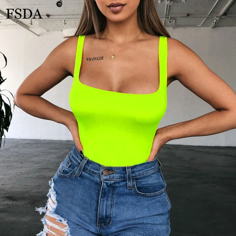 FSDA Square Collar Neon Green Sleeveless Bodysuit Summer Spaghetti Strap Backless Streetwear Sexy Casual Women Skinny Jumpsuit
FSDA Square Collar Neon Green Sleeveless Bodysuit Summer Spaghetti Strap Backless Streetwear Sexy Casual Women Skinny Jumpsuit