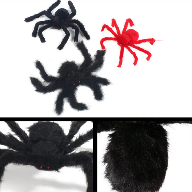 Cosplay&ware 30cm-200cm Super Big Wire Plush Material Spider Realistic Black Horrible Fake Spiders Toy Home Party Halloween Decoration 25 Cosplay&ware 30cm-200cm Super Big Wire Plush Material Spider Realistic Black Horrible Fake Spiders Toy Home Party Halloween Decoration -Cosplayware Store