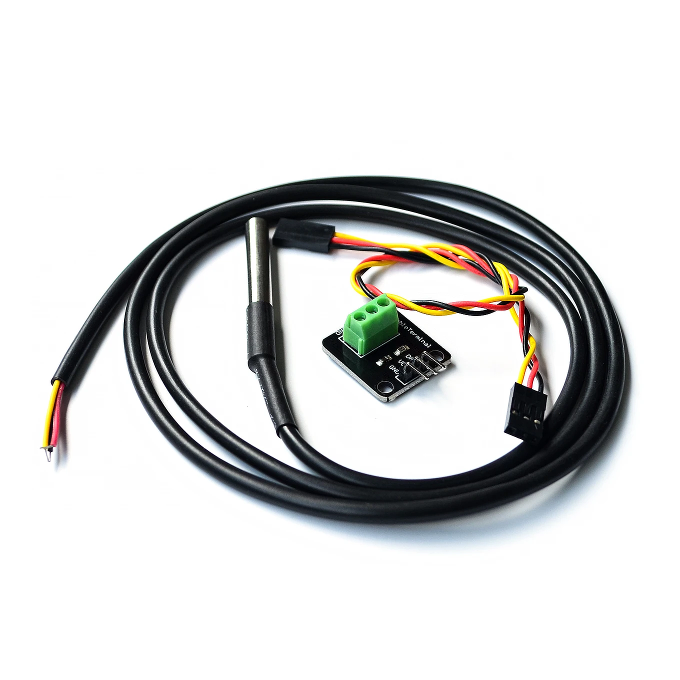 DS18B20 Temperature Sensor Module Kit Waterproof 100CM Digital Sensor Cable Stainless Steel Probe Terminal Adapter For Arduino
DS18B20 Temperature Sensor Module Kit Waterproof 100CM Digital Sensor Cable Stainless Steel Probe Terminal Adapter For Arduino