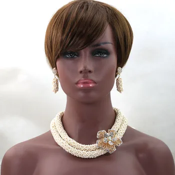 Beige Crystal Women Necklaces Set Costume Jewellry Nigerian Wedding African Beads Bridal Jewelry Set Free Shipping ALJ637
Beige Crystal Women Necklaces Set Costume Jewellry Nigerian Wedding African Beads Bridal Jewelry Set Free Shipping ALJ637