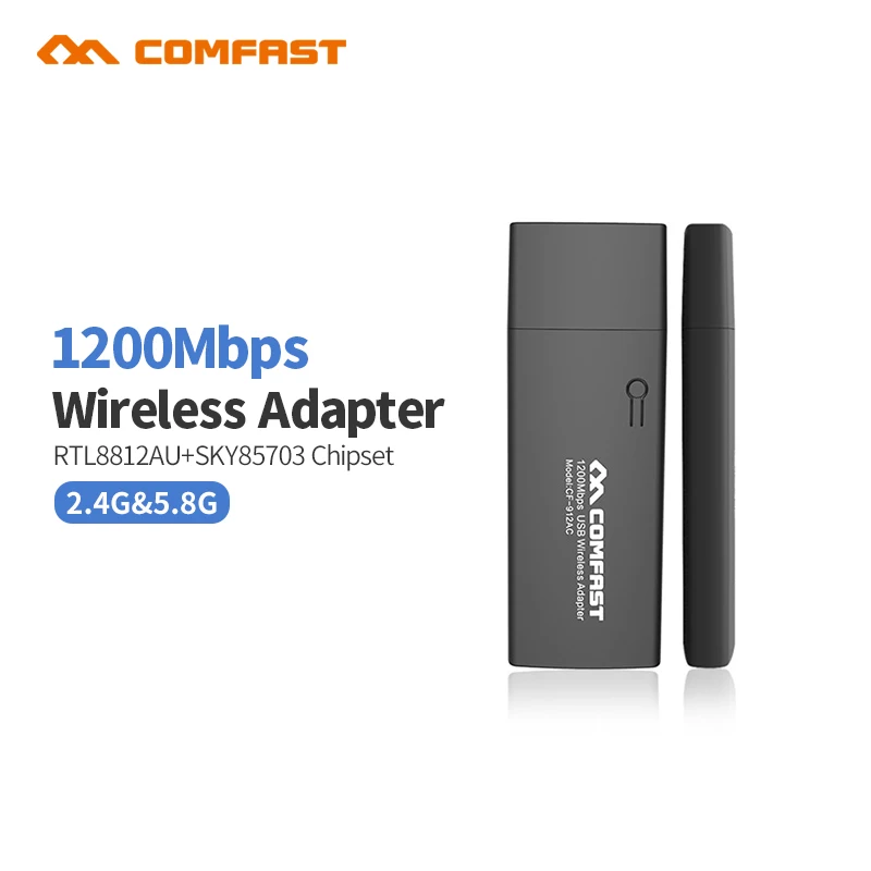 

COMFAST CF-912AC 1200M 802.11AC laptop Dual Band 2.4Ghz + 5Ghz USB 3.0 Wireless/WiFi AC gigabit Adapter Dongle Adaptor