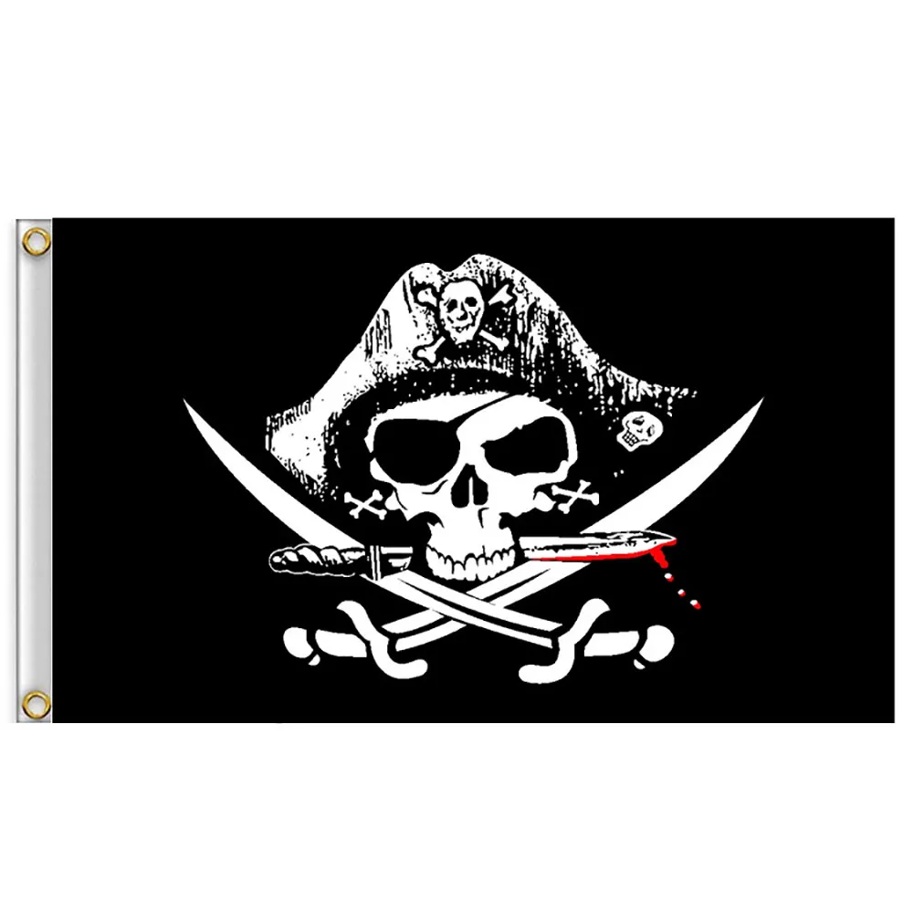 

Halloween Pirate Flag Huge 2x3FT Skull and Cross Crossbones Sabres Swords Pirate Flags With Grommets Decoration #LL