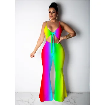2019 Sexy Spaghetti Strap Backless Wide Leg Jumpsuit Women Sleeveless Hollow Out Tie Dyeing Romper Summer Bodysuit Overall
2019 Sexy Spaghetti Strap Backless Wide Leg Jumpsuit Women Sleeveless Hollow Out Tie Dyeing Romper Summer Bodysuit Overall