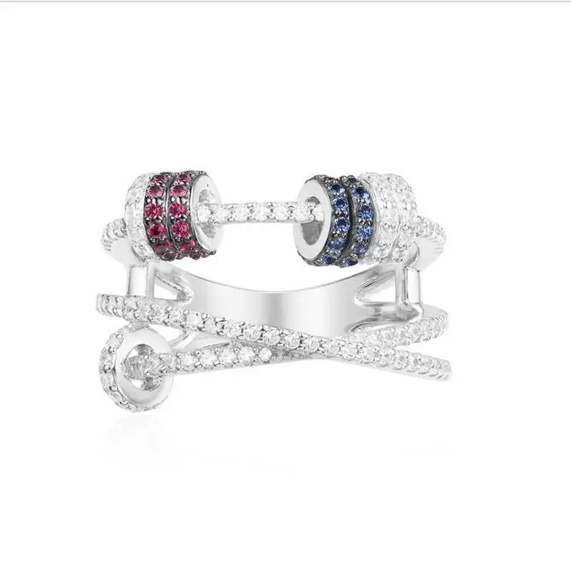 SLJELY 925 Sterling Silver Micro Cubic Zirconia Three Line Ring with Multicolor Sliding Mini Rings Women Party Luxury Jewelry
SLJELY 925 Sterling Silver Micro Cubic Zirconia Three Line Ring with Multicolor Sliding Mini Rings Women Party Luxury Jewelry