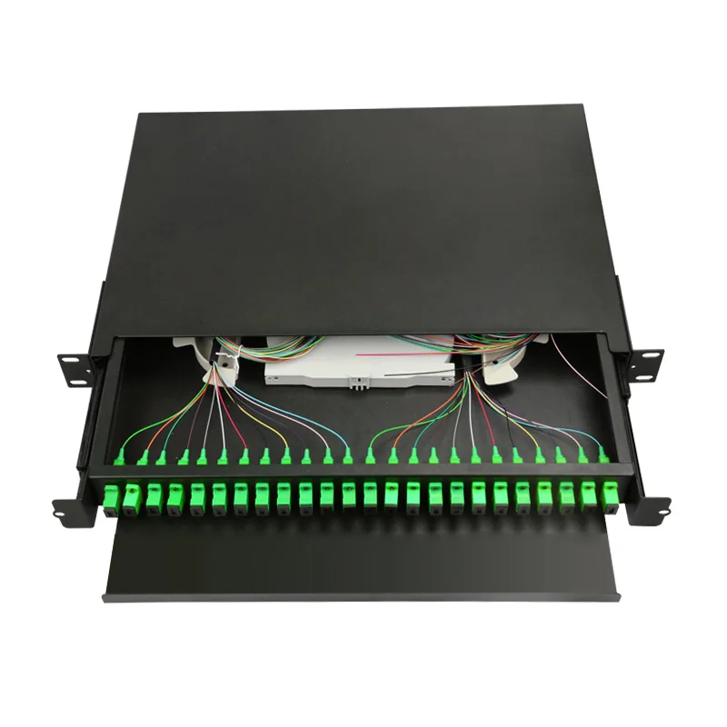 Drawer type Fiber optic terminal box 24 core Desktop SC APC with adapter pigtail 24 Ports Fiber optical Patch Panel Factory
Drawer type Fiber optic terminal box 24 core Desktop SC APC with adapter pigtail 24 Ports Fiber optical Patch Panel Factory