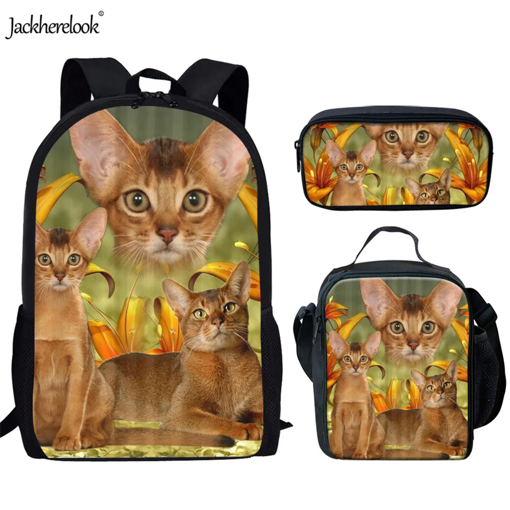Jackherelook Amazing Abyssinian Cat Pattern 3 PCS/Set Children School Bags Orthopedic Middle School Student Backpack Book Bags
Jackherelook Amazing Abyssinian Cat Pattern 3 PCS/Set Children School Bags Orthopedic Middle School Student Backpack Book Bags